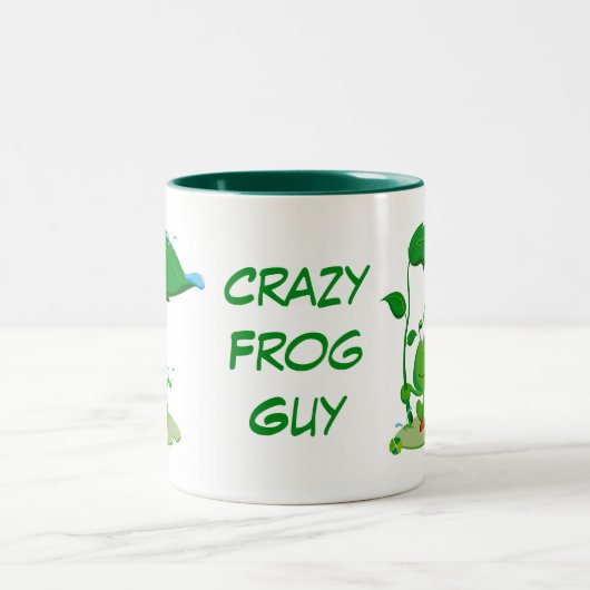 Tasse 2 Couleurs Funny Crazy frog guy ajouter du texte (Centre)