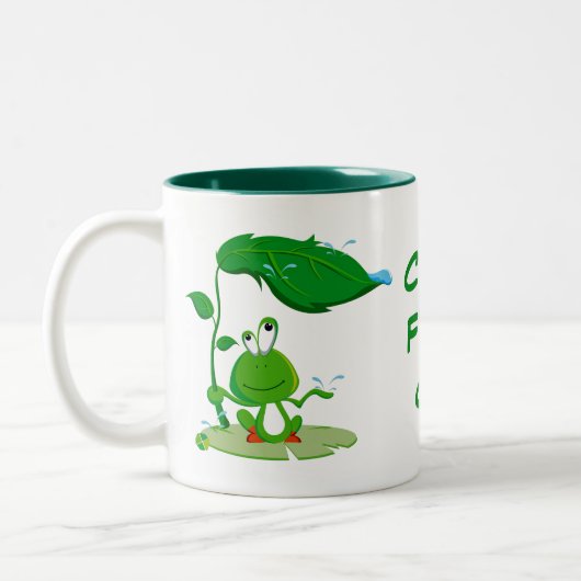 Tasse 2 Couleurs Funny Crazy frog guy ajouter du texte (Gauche)