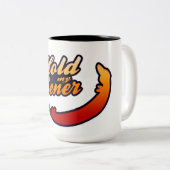 Tasse 2 Couleurs Funny Dachshund 'Hold my Wiener' (Devant droit)