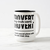Tasse 2 Couleurs Funny Dogtrovert Definition (Devant droit)
