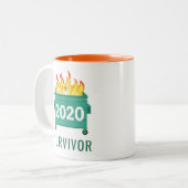 Tasse 2 Couleurs Funny Dumpster Fire 2020 personnalisé (Devant gauche)