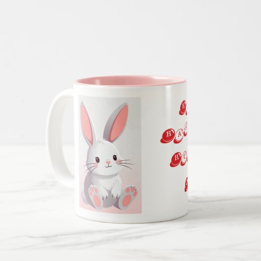 Tasse 2 Couleurs Funny Easter Bunny Image (Devant gauche)