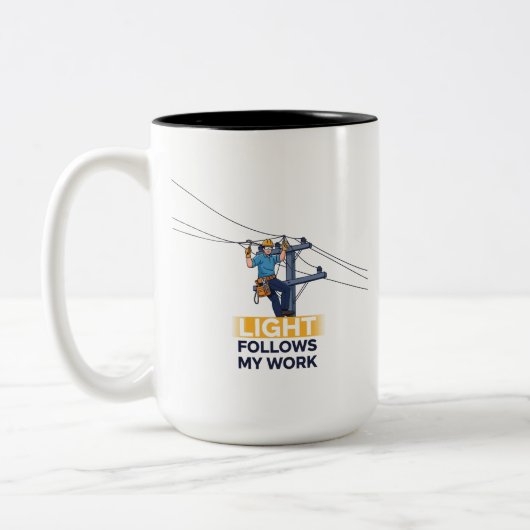 Tasse 2 Couleurs Funny Electrician Utility Worker Gift (Gauche)