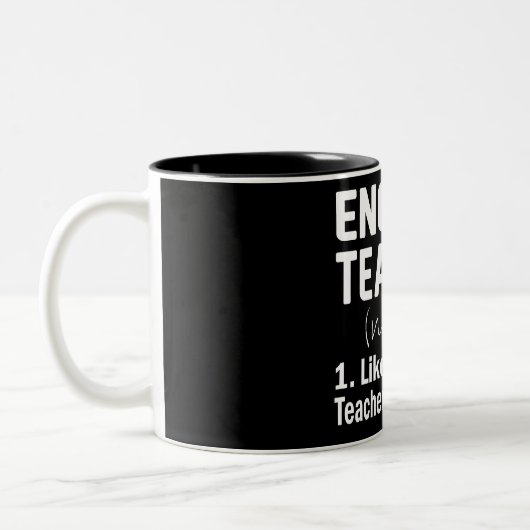 Tasse 2 Couleurs Funny Enseignant Anglais (Gauche)