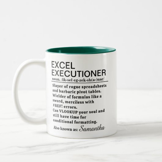 Tasse 2 Couleurs Funny Excel Executioner Definition Personalized (Gauche)