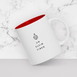 Tasse 2 Couleurs Funny FEL Noël matin Stocker Stuffer<br><div class="desc">Amusante Lecture de tasse de vacances So Elfin Tired avec un elfe de bâton minimaliste au-dessus. Le design simple de typographie en fait un joli petit ami élégant ou un cadeau de mari ou le rembourrage pour Noël Matin!</div>