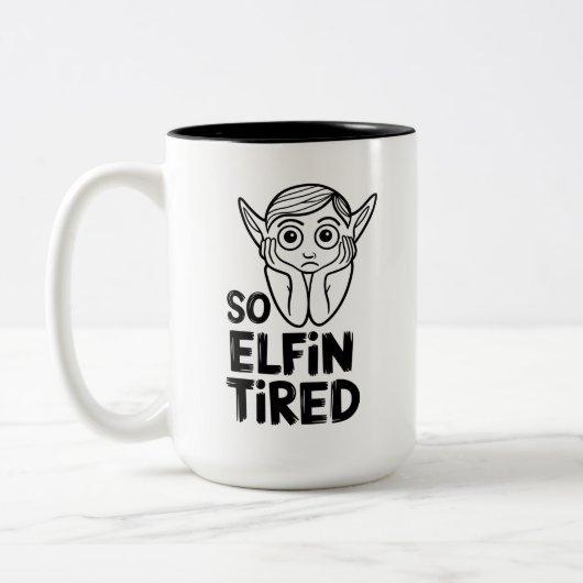 Tasse 2 Couleurs Funny FEL Noël matin Stocker Stuffer (Gauche)