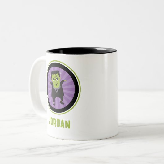 Tasse 2 Couleurs Funny Frankenstein Monster Halloween (Devant gauche)