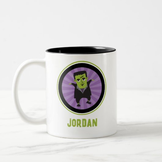 Tasse 2 Couleurs Funny Frankenstein Monster Halloween (Gauche)