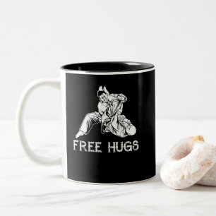 Tasse 2 Couleurs Funny Free Hugs MIXED MARTIAL ART brésilien Jiu-Ji