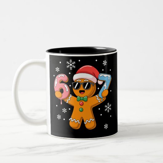 Tasse 2 Couleurs Funny Gingerbread Six Seven 67 Ice Cream Drip Xmas (Gauche)