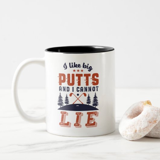 Tasse 2 Couleurs Funny Golf Golfers J'Aime Big Putts Golf Humour (Avec donut)