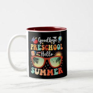 Tasse 2 Couleurs Funny Graduation Goodbye Préscolaire Bonjour été