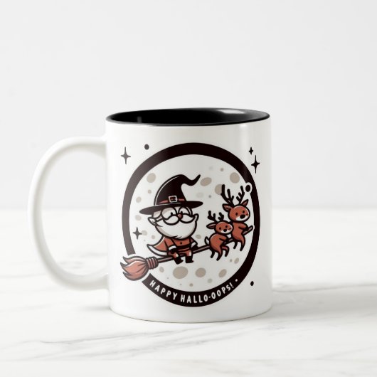 Tasse 2 Couleurs Funny "Happy Hallo-Oops!" Santa Witch (Gauche)