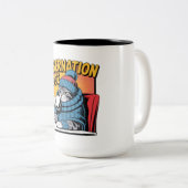 Tasse 2 Couleurs Funny Hibernation Mode Cat Winter Cozy Coffee (Devant droit)