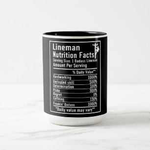 Tasse 2 Couleurs Funny Lineman - Faits nutritionnels