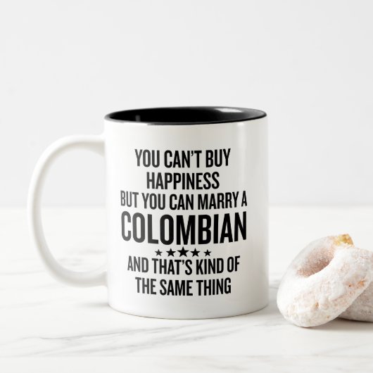 Tasse 2 Couleurs Funny Marry A Colombian (Avec donut)