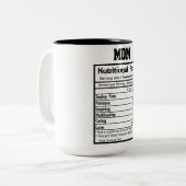 Tasse 2 Couleurs Funny Mom Nutrition Facts (Devant gauche)