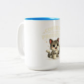 Tasse 2 Couleurs Funny Mug, Coffee is for your protection. (Devant gauche)