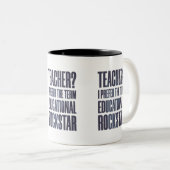 Tasse 2 Couleurs Funny Music Enseignant - Éducatif Rockstar (Devant droit)