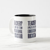 Tasse 2 Couleurs Funny Music Enseignant - Éducatif Rockstar (Devant gauche)