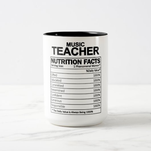 Tasse 2 Couleurs Funny Music Enseignant La valeur nutritive (Centre)