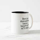 Tasse 2 Couleurs Funny Nerdy Design Document Office (Devant droit)