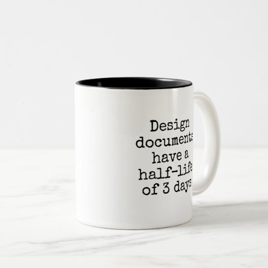 Tasse 2 Couleurs Funny Nerdy Design Document Office (Devant droit)