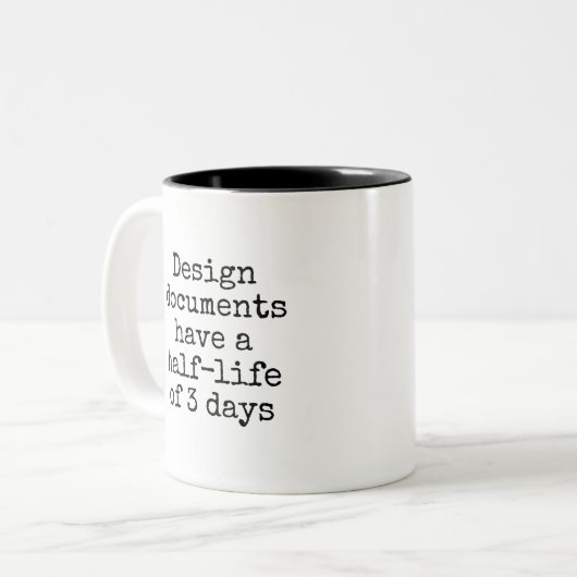 Tasse 2 Couleurs Funny Nerdy Design Document Office (Devant gauche)