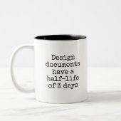 Tasse 2 Couleurs Funny Nerdy Design Document Office (Gauche)