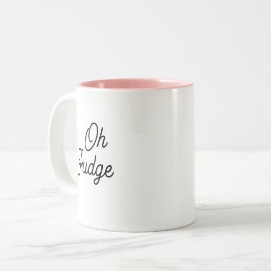 Tasse 2 Couleurs Funny Oh Fudge Noël matin Stocking Stuffer (Devant gauche)