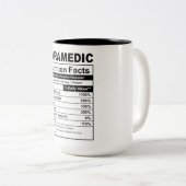 Tasse 2 Couleurs Funny Paramedic Nutrition faits (Devant droit)