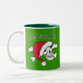 Tasse 2 Couleurs Funny Père Noël Skull (Gauche)