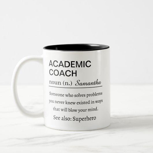 Tasse 2 Couleurs Funny Personalized Academic Coach Definition (Gauche)