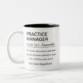 Tasse 2 Couleurs Funny Personalized Practice Manager Definition (Gauche)