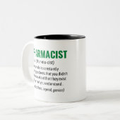 Tasse 2 Couleurs Funny Pharmacist dictionnaire Définition, Pharmaci (Devant gauche)