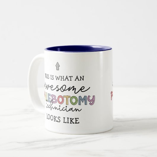 Tasse 2 Couleurs Funny Phlebotomy Technicien génial PBT (Devant gauche)