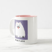 Tasse 2 Couleurs Funny Poméranien Feint Fluffy Pom-tastic Custom (Devant gauche)