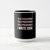 Tasse 2 Couleurs Funny Programmer I Wite Code (Centre)