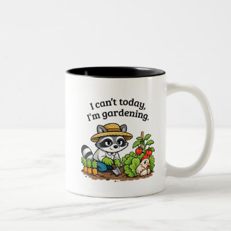 Tasse 2 Couleurs Funny Raccoon Gardening – I Can’t Today I’m Garden