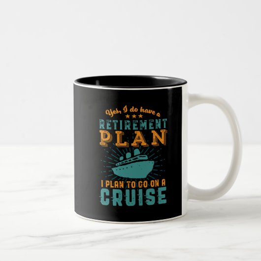 Tasse 2 Couleurs Funny Retraité Plan de retraite Croisière Vacances (Droit)