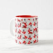 Tasse 2 Couleurs Funny Samoyed Motif de Noël (Devant gauche)