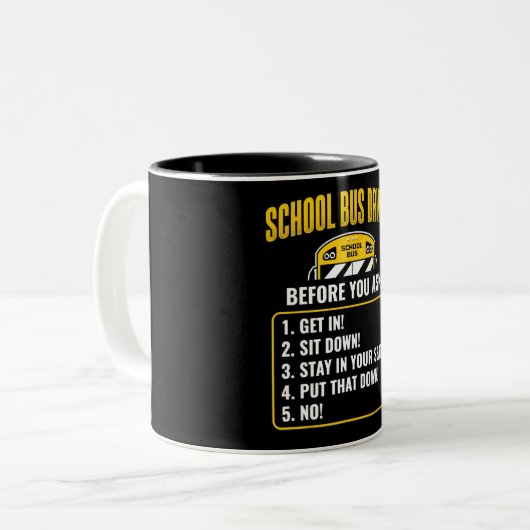 Tasse 2 Couleurs Funny School Bus Driver (Devant gauche)