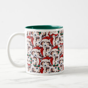 Tasse 2 Couleurs Funny Sheltie Motif Noël