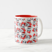 Tasse 2 Couleurs Funny Sibérien Husky Motif de Noël (Devant droit)