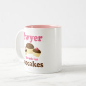 Tasse 2 Couleurs Funny travaillera pour l'avocat Cupcakes (Devant gauche)