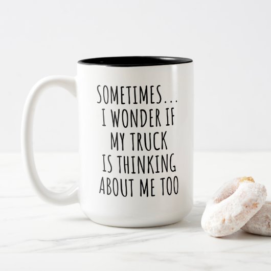 Tasse 2 Couleurs Funny Truck Lover (Avec donut)