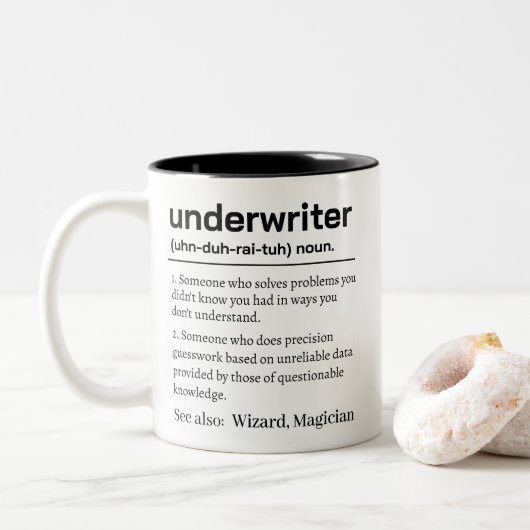 Tasse 2 Couleurs Funny Underwriter Definition (Avec donut)