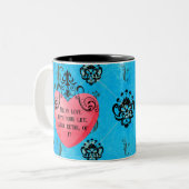 Tasse 2 Couleurs Funny Valentine pink heart (Devant gauche)