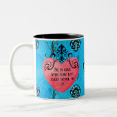 Tasse 2 Couleurs Funny Valentine pink heart (Gauche)